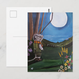 Wishing Upon The Moon Painting by Alfred Fox Postcard