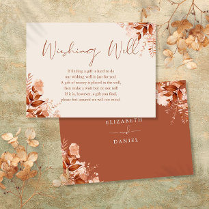 Wishing Well Autumn Fall Rustic Floral Wedding Enclosure Card