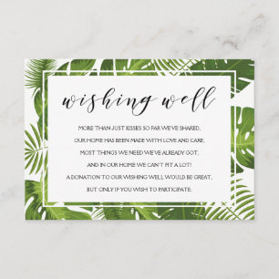 Wishing well card elegant tropical wedding