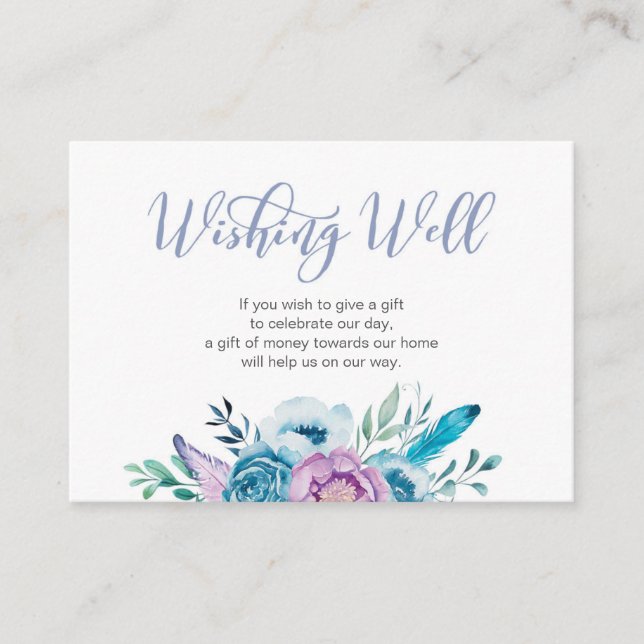 Wishing Well card | Purple flowers (Front)