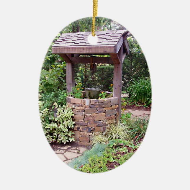 Wishing Well Ceramic Tree Decoration (Front)