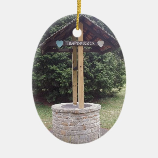 wishing well ceramic tree decoration (Front)