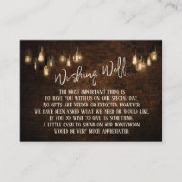 Wishing Well Dark Bricks & Warm Edison Lights