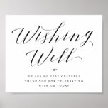 Wishing Well Elegant Calligraphy Wedding Sign<br><div class="desc">Elegant Calligraphy Script Wedding Sign - Wishing Well (a gift of money for the bride and groom) and your personalized text. A stylish yet simple formal design in black and white or any background color you choose. Just click the customize further link, shown under the text personalization area on the...</div>