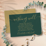 Wishing Well Emerald Green And Gold Wedding Enclosure Card<br><div class="desc">This elegant emerald green and gold wedding wishing well enclosure card can be personalised with your special message and names. Designed by Thisisnotme©</div>