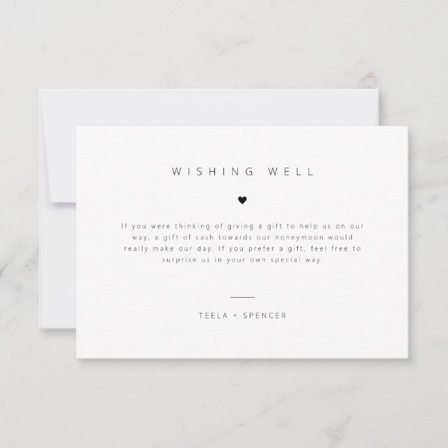 Wishing Well Enclosure Wedding Gift Card Request (Front)