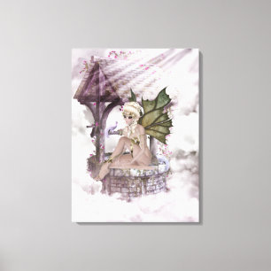 Wishing Well Faerie Wrapped Canvas