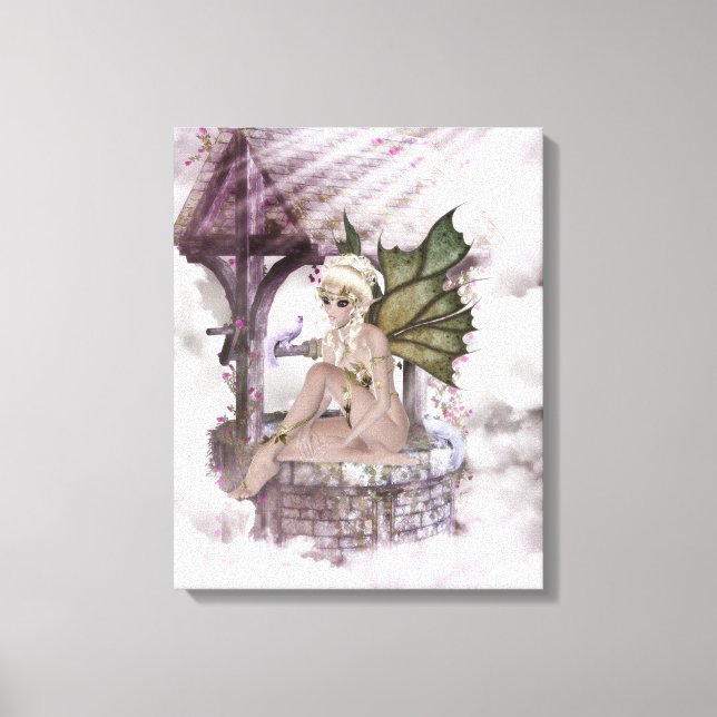 Wishing Well Faerie Wrapped Canvas (Front)