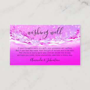 Wishing Well For Wedding Dollar Gift Money Pink Business Card