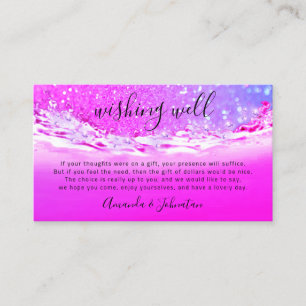 Wishing Well For Wedding Dollar Gift Money Pink Business Card