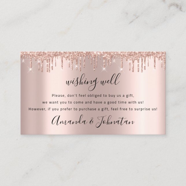 Wishing Well For Wedding Gift Ideas Rose Drips Business Card (Front)