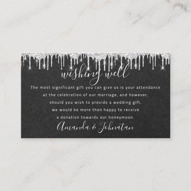 Wishing Well For Wedding Invitation Graphite (Front)