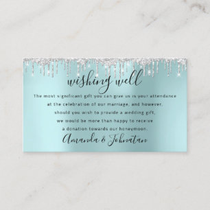 Wishing Well For Wedding Invitation Honeymoon Aqua