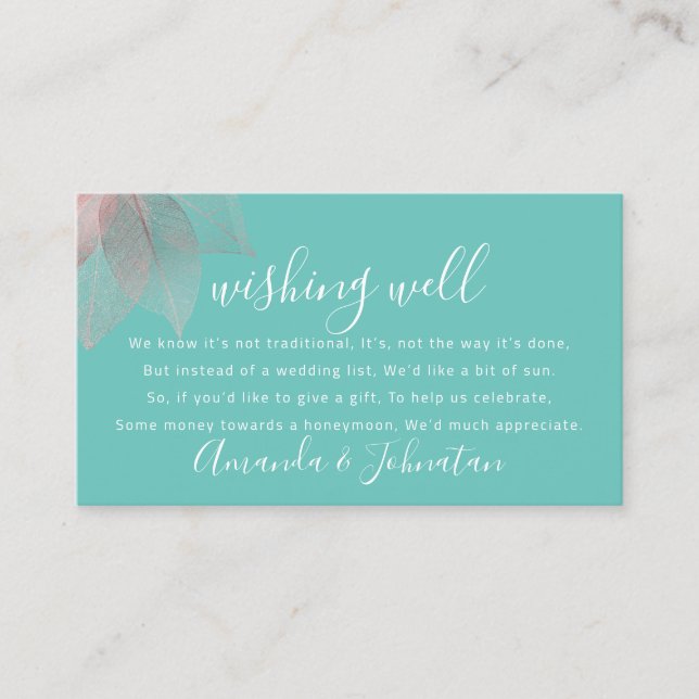 Wishing Well For Wedding Invitation Rose Delicate (Front)