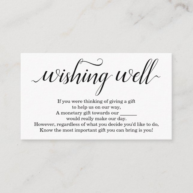 Wishing Well for Wedding Invitation - Simple (Front)