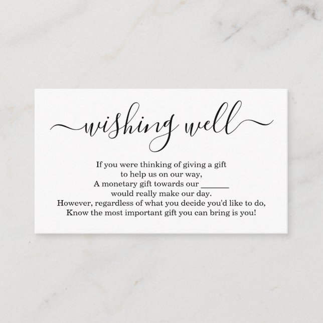 Wishing Well for Wedding Invitation - Simple (Front)
