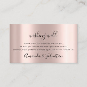 Wishing Well For Wedding Sterling Gift Idea Rose Business Card