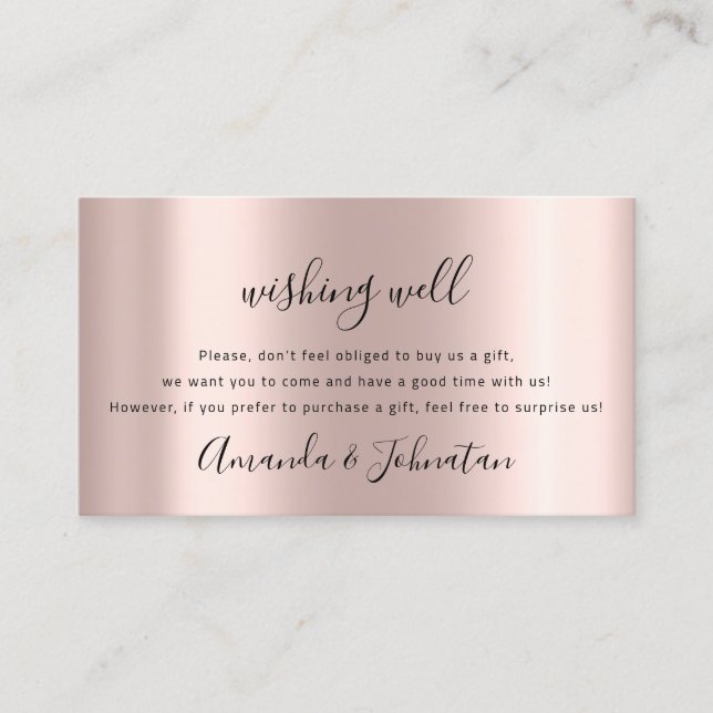 Wishing Well For Wedding Sterling Gift Idea Rose Business Card (Front)