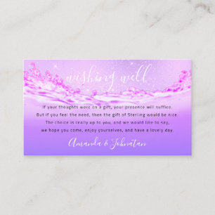 Wishing Well For Wedding Sterling Gift Money Purpl Business Card