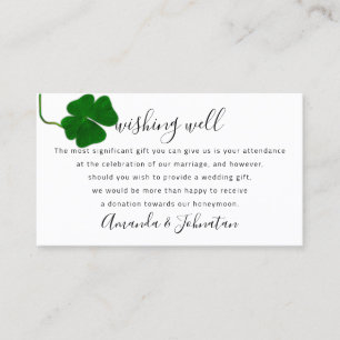 Wishing Well For WeddingWhite Four-leaved Clover Business Card