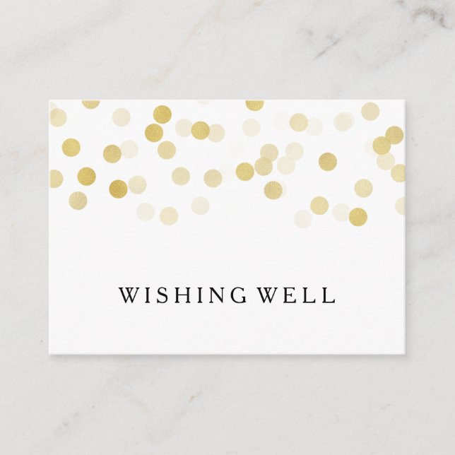 Wishing Well Gold Foil Glitter Lights Enclosure Card (Front)