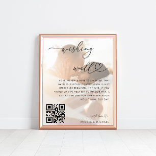 Wishing Well Honeymoon Fund QR Code Wedding Sign