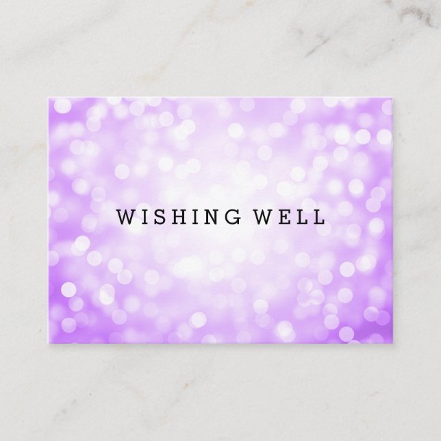 Wishing Well Purple Glitter Lights Enclosure Card (Front)