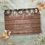 Wishing Well Rustic Wood String Lights Wedding Enclosure Card<br><div class="desc">This rustic wedding wishing well enclosure card features pretty string lights and can be personalised with your special message and names on a wood panels background. Designed by Thisisnotme©</div>