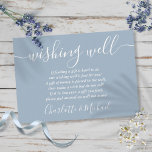 Wishing Well Signature Script Dusty Blue Wedding Enclosure Card<br><div class="desc">This elegant dusty blue wedding wishing well enclosure card can be personalised with your special message and names! Designed by Thisisnotme©</div>