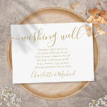 Wishing Well Signature Script Gold Wedding Enclosure Card<br><div class="desc">This elegant gold wedding wishing well enclosure card can be personalised with your special message and names! Designed by Thisisnotme©</div>