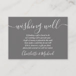 Wishing Well Signature Script Grey Wedding Enclosure Card<br><div class="desc">This elegant grey and white wedding wishing well enclosure card can be personalised with your special message and names! Designed by Thisisnotme©</div>
