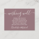 Wishing Well Signature Script Mauve Wedding Enclosure Card<br><div class="desc">This elegant mauve wedding wishing well enclosure card can be personalised with your special message and names! Designed by Thisisnotme©</div>