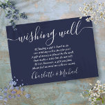 Wishing Well Signature Script Navy Blue Wedding Enclosure Card<br><div class="desc">This elegant navy blue wedding wishing well enclosure card can be personalised with your special message and names! Designed by Thisisnotme©</div>