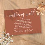 Wishing Well Signature Script Terracotta Wedding Enclosure Card<br><div class="desc">This elegant terracotta wedding wishing well enclosure card can be personalised with your special message and names! Designed by Thisisnotme©</div>