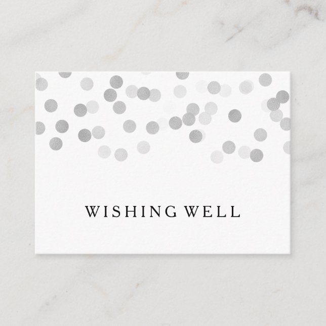 Wishing Well Silver Foil Glitter Lights Enclosure Card (Front)