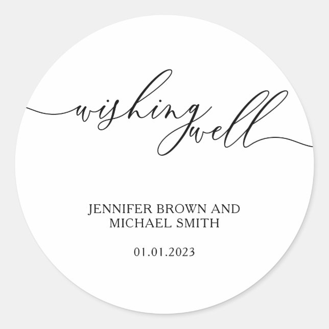Wishing Well Simple Classic Round Sticker (Front)