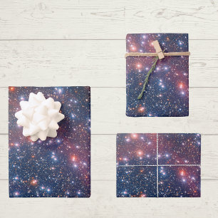 Wishing Well Star Cluster Wrapping Paper Sheet