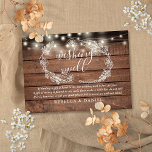 Wishing Well String Lights Rustic Wood Wedding Enclosure Card<br><div class="desc">This elegant rustic wedding wishing well enclosure card featuring pretty string lights and hand-drawn floral can be personalised with your special message and names on a wood panels background. Designed by Thisisnotme©</div>