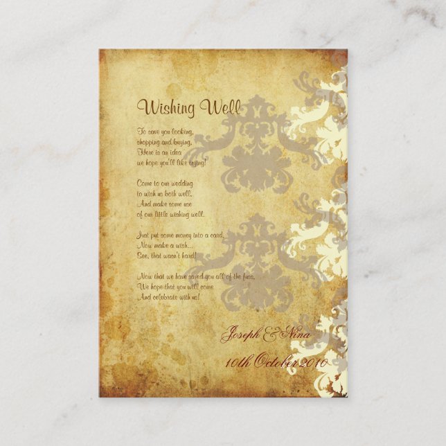 Wishing Well! Vintage (Chubby Business Cards) Enclosure Card (Front)