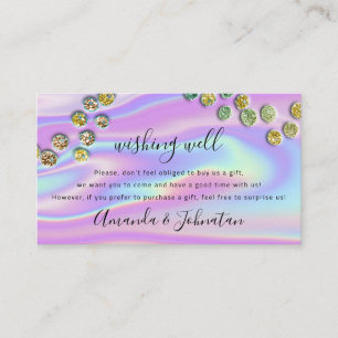 Wishing Well Wedding Sterling Gift Holographic Business Card