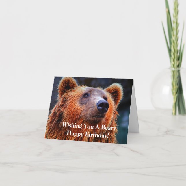 WIshing You a Beary Happy Birthday Bear Photo Card (Front)