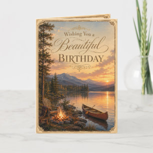 Wishing You a Beautiful Birthday New England Lake Card