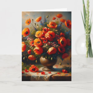 Wishing you a Beautiful Birthday Red Poppies Card
