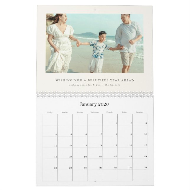 Wishing You a Beautiful Year Ahead Family Photo 26 Calendar (Jan 2026)