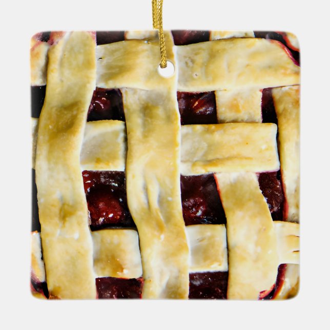 Wishing you a Berry Merry Xmas  | Funny Food Pun Ceramic Ornament (Front)