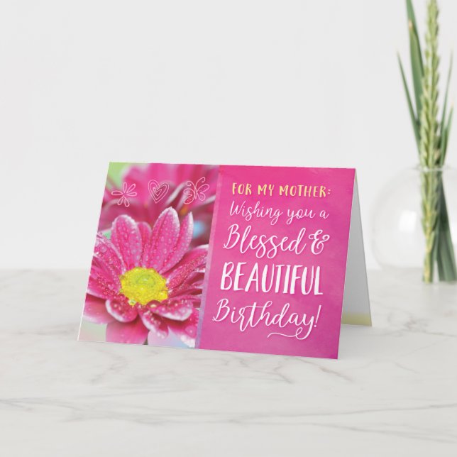 Wishing you a Blessed and Beautiful Birthday Thank You Card (Front)