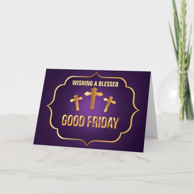 Wishing you a blessed Good Friday cross Holiday Card (Front)