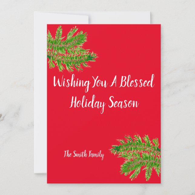 Wishing You a Blessed Holiday Season. Personalised (Front)