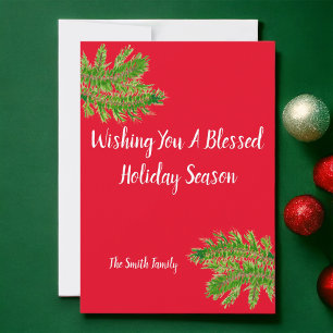 Wishing You a Blessed Holiday Season. Personalised Card
