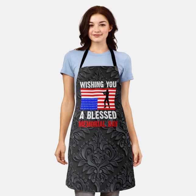 Wishing You A Blessed Memorial Day-62237 Apron (Worn)
